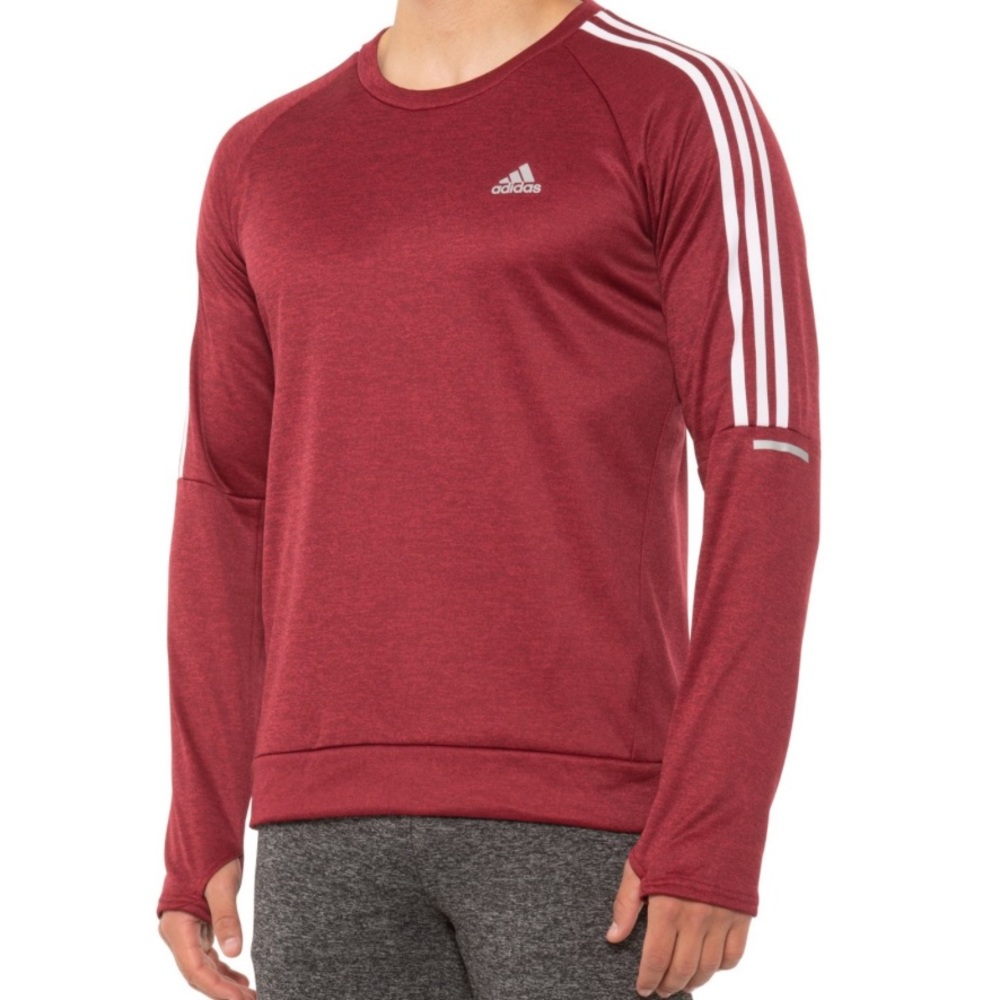 🛑CLEARANCE‼️ 🆕 adidas OTR 3-Stripes Crimson Medium Shirt w/ Thumb holes